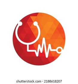 Statoscope Pulse Logo Template Design Vector. Statoscope heart beat logo icon
