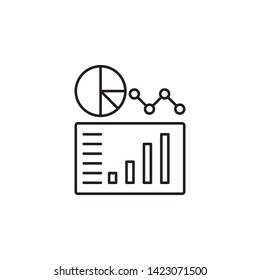 stats, analytics, dollar icon. Simple thin line, outline vector of Saving money icons for UI and UX, website or mobile application