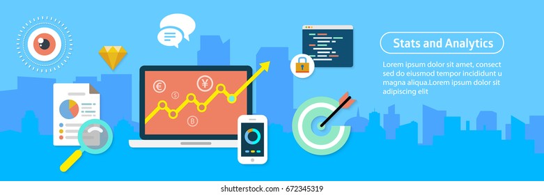 Stats Analytics Stock Exchange Vector Banner Stock Vector (Royalty Free ...