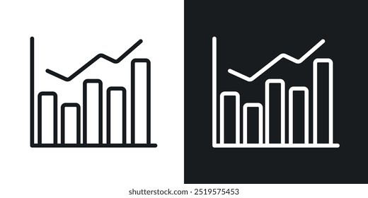 Stats black and white icon.