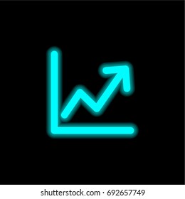 Stats blue glowing neon ui ux icon. Glowing sign logo vector
