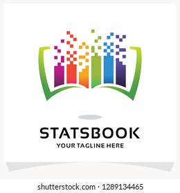 Stats Book Logo Design Template Inspiration