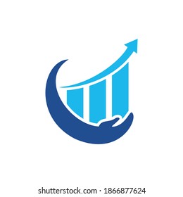 Stats Care vector logo design. Finance Care logo design template.