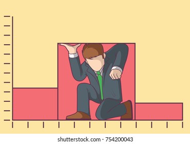 Stats chart vector illustration. Financial businessman concept design