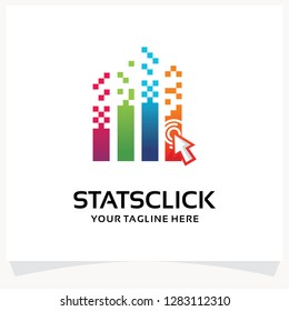 Stats Click Logo Design Template Inspiration
