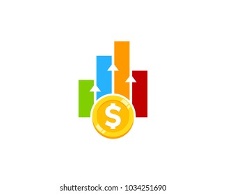 Stats Coin Icon Logo Design Element