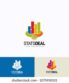 Stats Deal Logo Template Design. Creative Vector Emblem, for Icon or Design Concept.