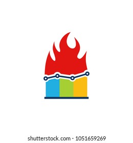Stats Fire Logo Icon Design