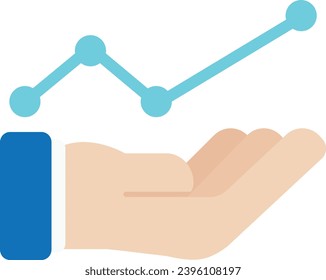 Stats Graph Chart Icon Vector Flat Illustration