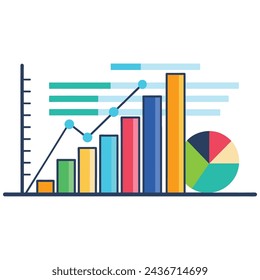 
Stats graph isolated flat vector illustration.