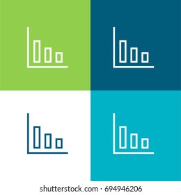Stats green and blue material color minimal icon or logo design