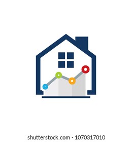 Stats House Logo Icon Design