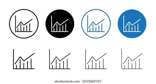 Stats icon Black and white outline vector