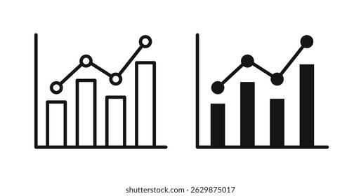 colección de icono de Estadísticas para UI sobre fondo blanco