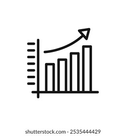Stats icon Flat art illustration in outline