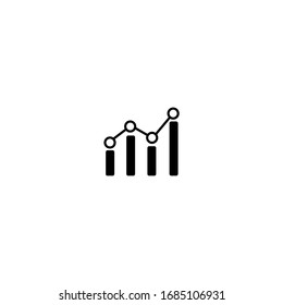 stats icon. flat, simple, black.