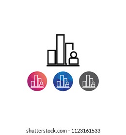 Stats icon or Graph icon. Simple Business Management Related Vector Line Icons. 