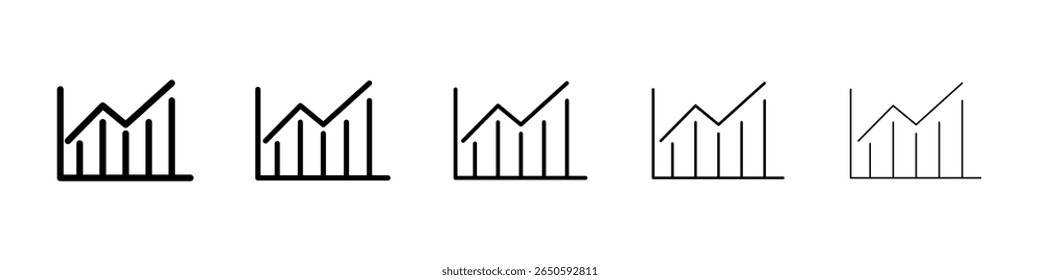 Ícone de estatísticas - conjunto de gráficos. estilo de linha de traçado moderno