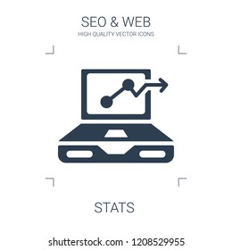 stats icon. high quality filled stats icon on white background. from seo web collection flat trendy vector stats symbol. use for web and mobile
