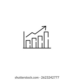 Plantilla de diseño de línea de icono de Estadísticas aislada