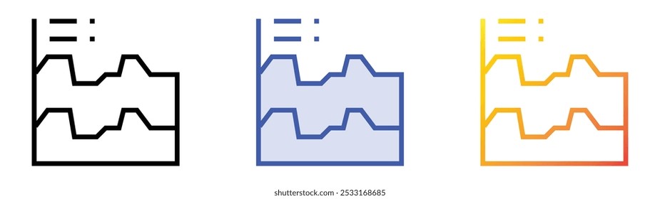 stats icon. Linear, Blue Fill and Gradient Style Design Isolated On White Background