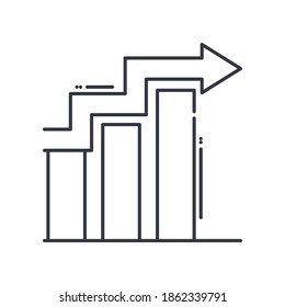 Stats icon, linear isolated illustration, thin line vector, web design sign, outline concept symbol with editable stroke on white background.