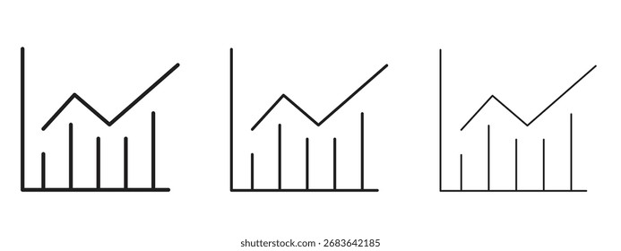 Stats icon, outline sign, linear symbols