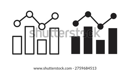 Stats icon pack flat vector in outline