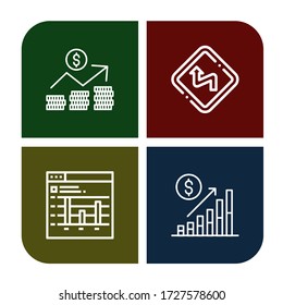 stats icon set. Collection of Graph, Curves, Bar graph, Bar chart icons