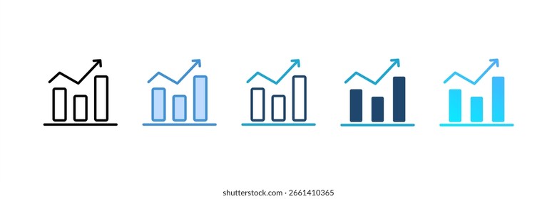 Stats icon set multiple style collection
