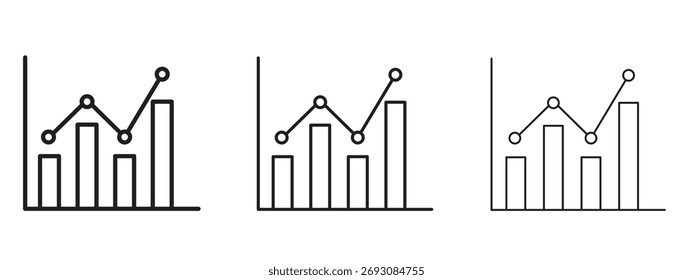 Stats icon symbol. Linear style sign for mobile concept