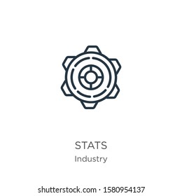 Stats icon. Thin linear stats outline icon isolated on white background from industry collection. Line vector sign, symbol for web and mobile
