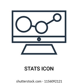 Stats icon vector isolated on white background, Stats transparent sign , outline thin symbols or linear logo design