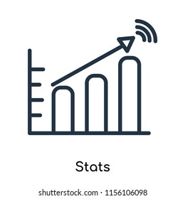 Stats icon vector isolated on white background, Stats transparent sign , thin symbols or lined elements in outline style