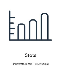 Stats icon vector isolated on white background, Stats transparent sign , thin symbols or lined elements in outline style