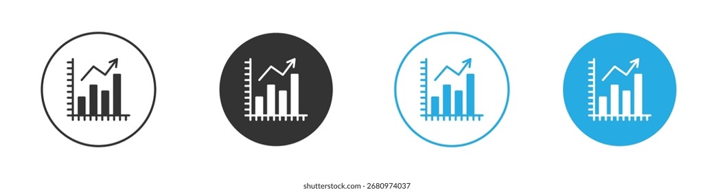 Stats icon vector style flat trendy collection.
