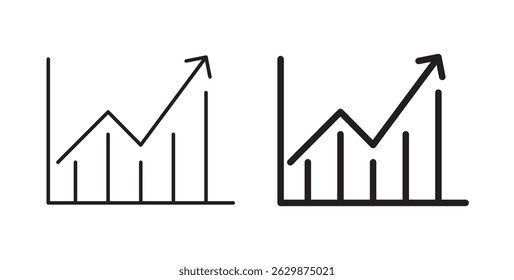 Stats icons for app UI designs on white background