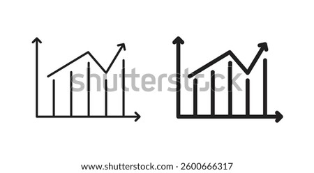 Stats icons graphics set vectors