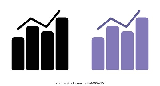 Stats icons pack in black and colored version