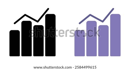 Stats icons pack in black and colored version