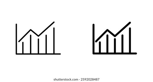 Stats icons. stroke line and black solid icons