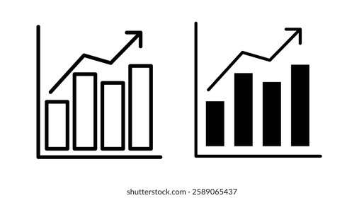 Stats icons thin line illustrations designs