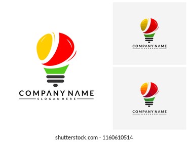 Stats Idea logo template, Modern Bulb Finance designs concept