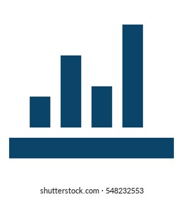 Stats illustration - Flat design icon - blue
