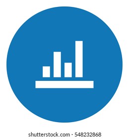 Stats illustration - Flat design icon - filled circle blue red and white
