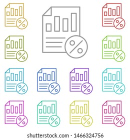 Stats, interest multi color icon. Simple thin line, outline vector of saving money icons for ui and ux, website or mobile application
