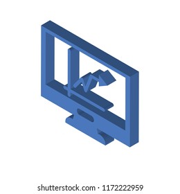 Stats isometric left top view 3D icon