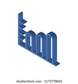 Stats isometric left top view 3D icon