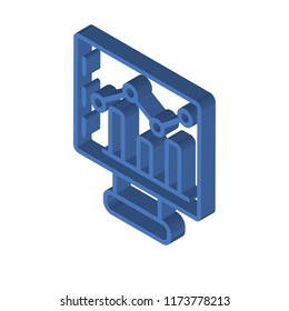 Stats isometric left top view 3D icon