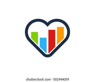 Stats Love Logo Design Template